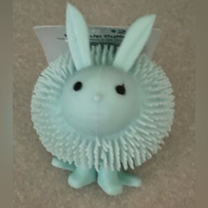 NWT BLUE BUNNY • Toss & Light up Squishy Rubber • PUFFER TOY Easter basket gift